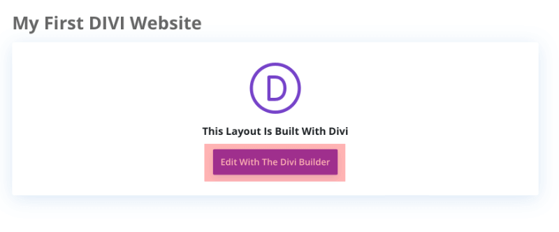 Setting up a DIVI page